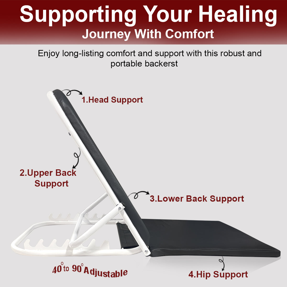 6 Angle Adjustable Patient Bed Chair- KW118-Grey-Advance - Image 3