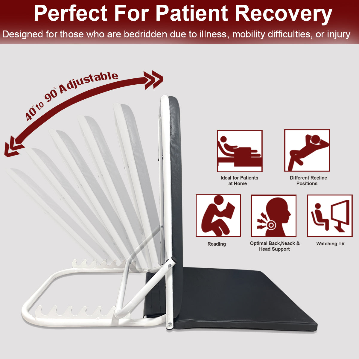 6 Angle Adjustable Patient Bed Chair- KW118-Grey-Advance - Image 5