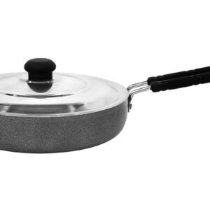 Bharu Nonstick  3mm Induction base Fry pan 240 mm with Steel Lid
