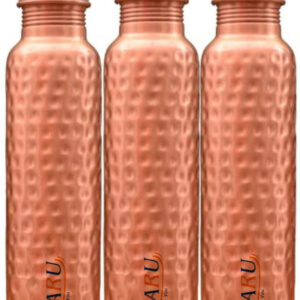 Bharu Hammered Copper Bottle 750 ml - Pack of 3