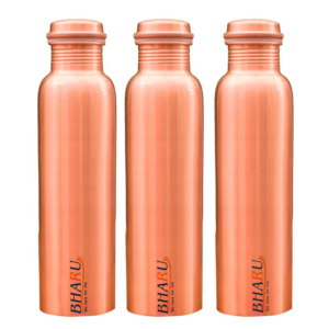 Bharu Plain Copper Bottle 750 ml - Pack of 3