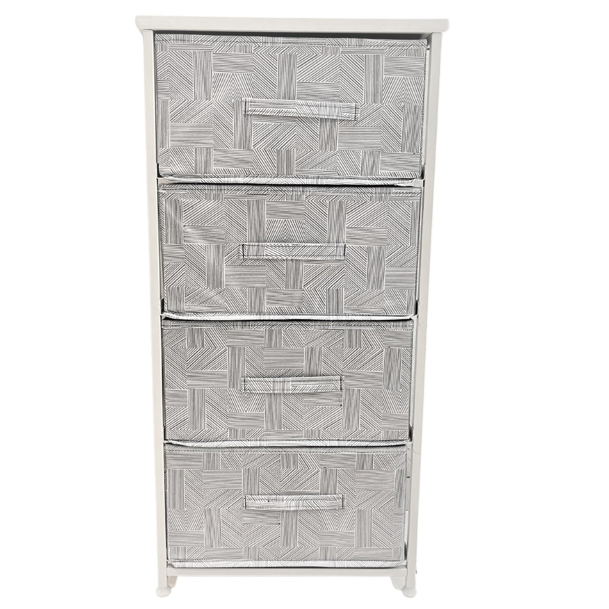 Kawachi 4 Drawer Chest Fabric Storage Organizer Unit for Small Dresser Cloth Drawer Closet Warm White KW97 - Image 4