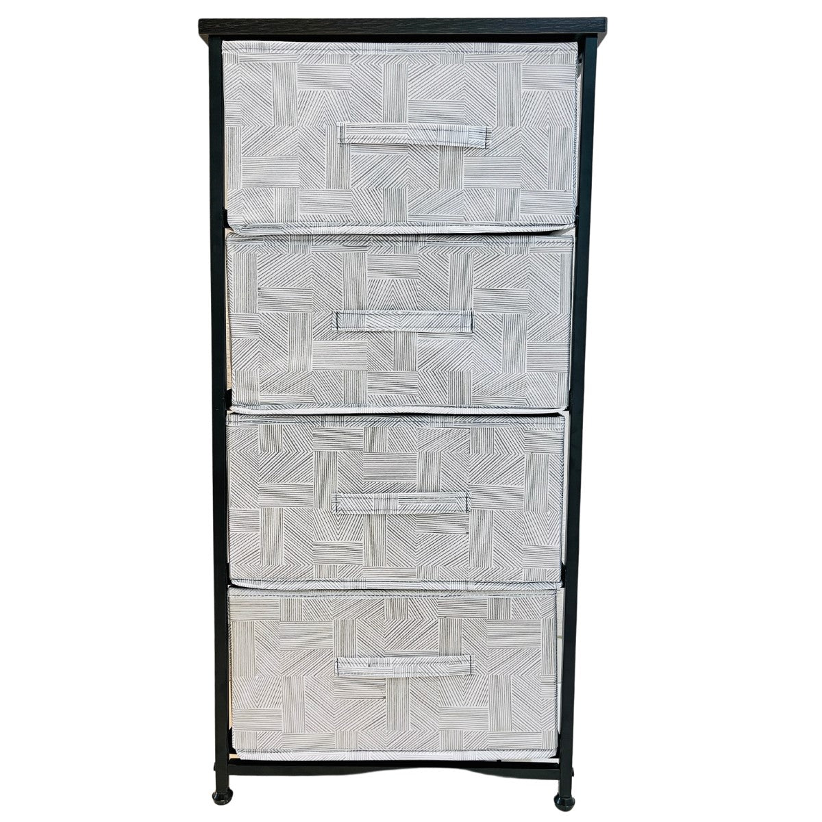 Kawachi 4 Drawer Chest Fabric Storage Organizer Unit for Small Dresser Cloth Drawer Closet Wenge BlackKW97 - Image 8