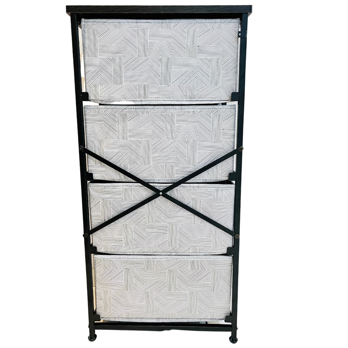 Kawachi 4 Drawer Chest Fabric Storage Organizer Unit for Small Dresser Cloth Drawer Closet Wenge BlackKW97 - Image 9