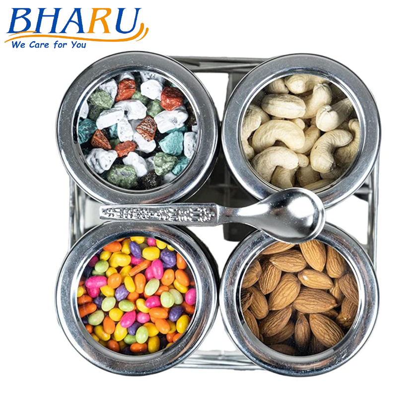 Bharu 4 in 1 See-Through Spice Set/ Storage Containers with Stand - Image 3