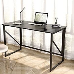Kawachi 32 Inch Computer Desk, Small Desk, Office Desk with Hook and Pocket, Modern Home Office Desk, Writing Desk, PC Desk, Black KW111