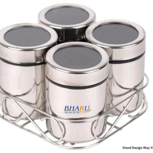 Bharu 4 in 1 See-Through Spice Set/ Storage Containers with Stand