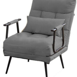 Kawachi Comfy Convertible 3 in 1 Recliner Chair, Single Seater Folding Armchair with Bed Function for Living Room, Bedroom, Office Modern Lazy Lounge Chair with Armrests, Lumbar Support - KW133-Dark Grey