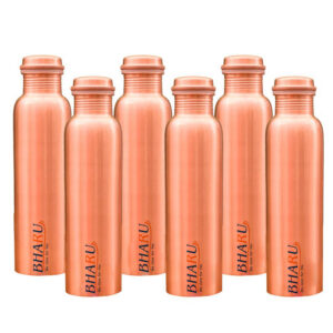Bharu Plain Copper Bottle 750 ml - Pack of 6