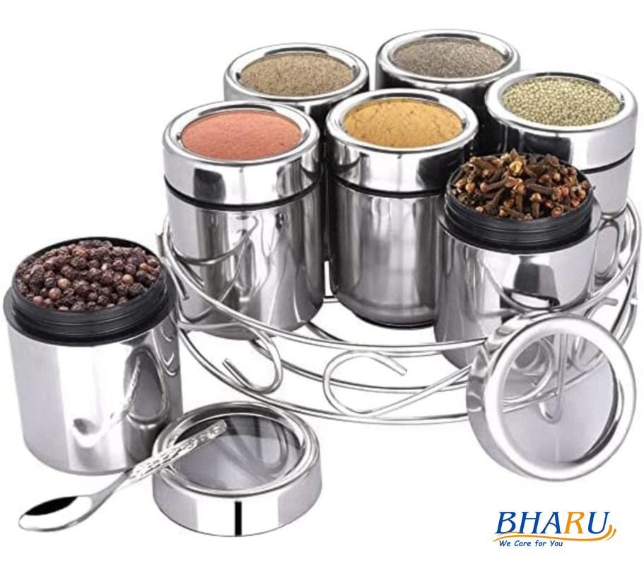 Bharu 7 in 1 See-Through Spice Set/ Storage Containers with Stand - Image 3