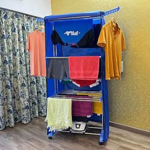 Kawachi 3 Tier Electric Clothes Dryer Stand Stainless Steel Pipe Indoor 1200W Large Capacity 20kg Wet Laundry Air Drying Wardrobe- KW121