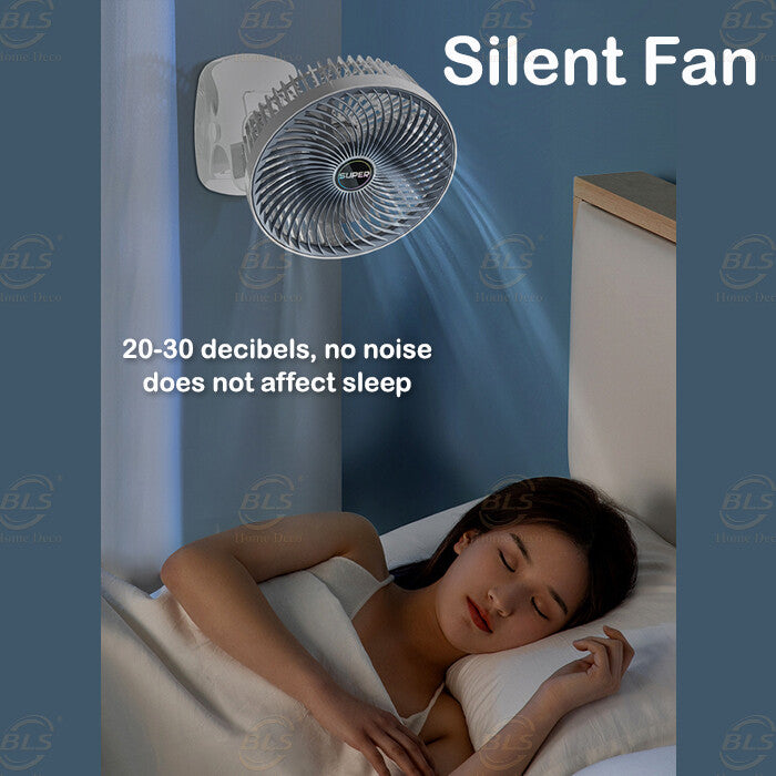Kawachi 3-Speed 360° Rotating USB Rechargeable Wireless Electric Portable Clip Fan Handy Camping Desktop Office Table Cooling Fan- KAWY-7-White - Image 8