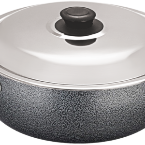 Bharu Nonstick  3mm Induction base Deep Kadhai 2.5 Lit with steel Lid