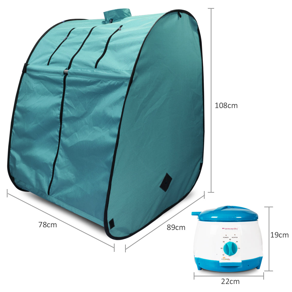 Kawachi Portable Steam Sauna Bath for Health and Beauty Spa at Home Peacock Green - Image 8