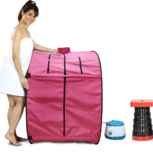 Kawachi Portable Steam Sauna Bath Panchkarma Swedan Machine for Health and Beauty Spa at Home With Stool KC08-Pink