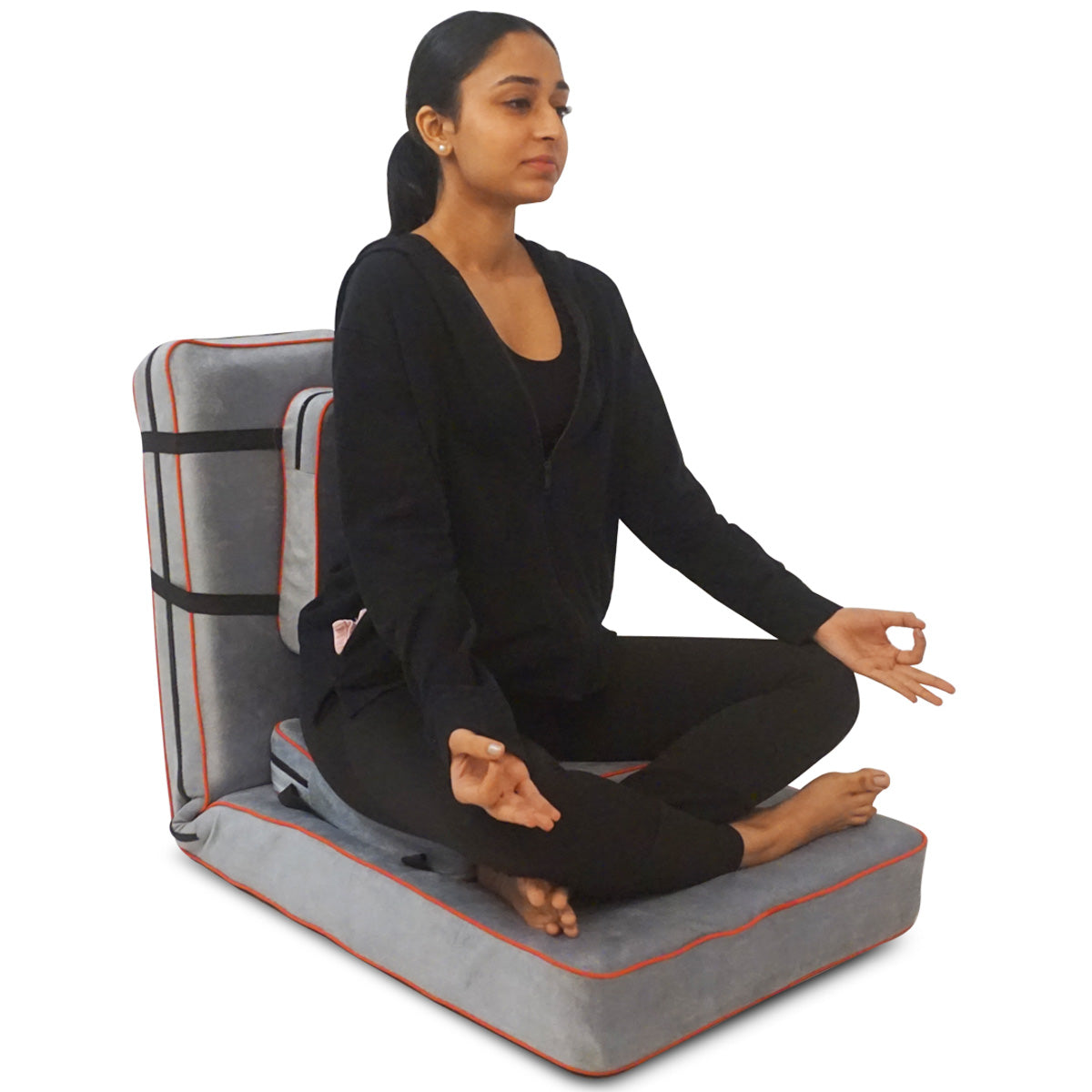 Kawachi Delux 5 Angle Recliner Folding Adjustable Relaxing Buddha Yoga Meditation Chair Backrest Floor Chair i127grey - Image 4