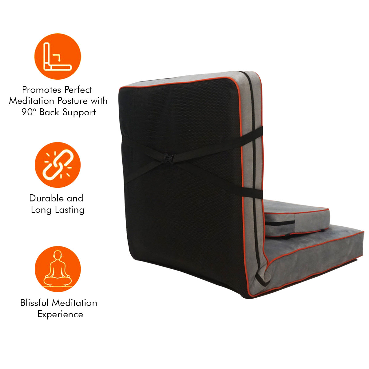 Kawachi Delux 5 Angle Recliner Folding Adjustable Relaxing Buddha Yoga Meditation Chair Backrest Floor Chair i127grey - Image 9