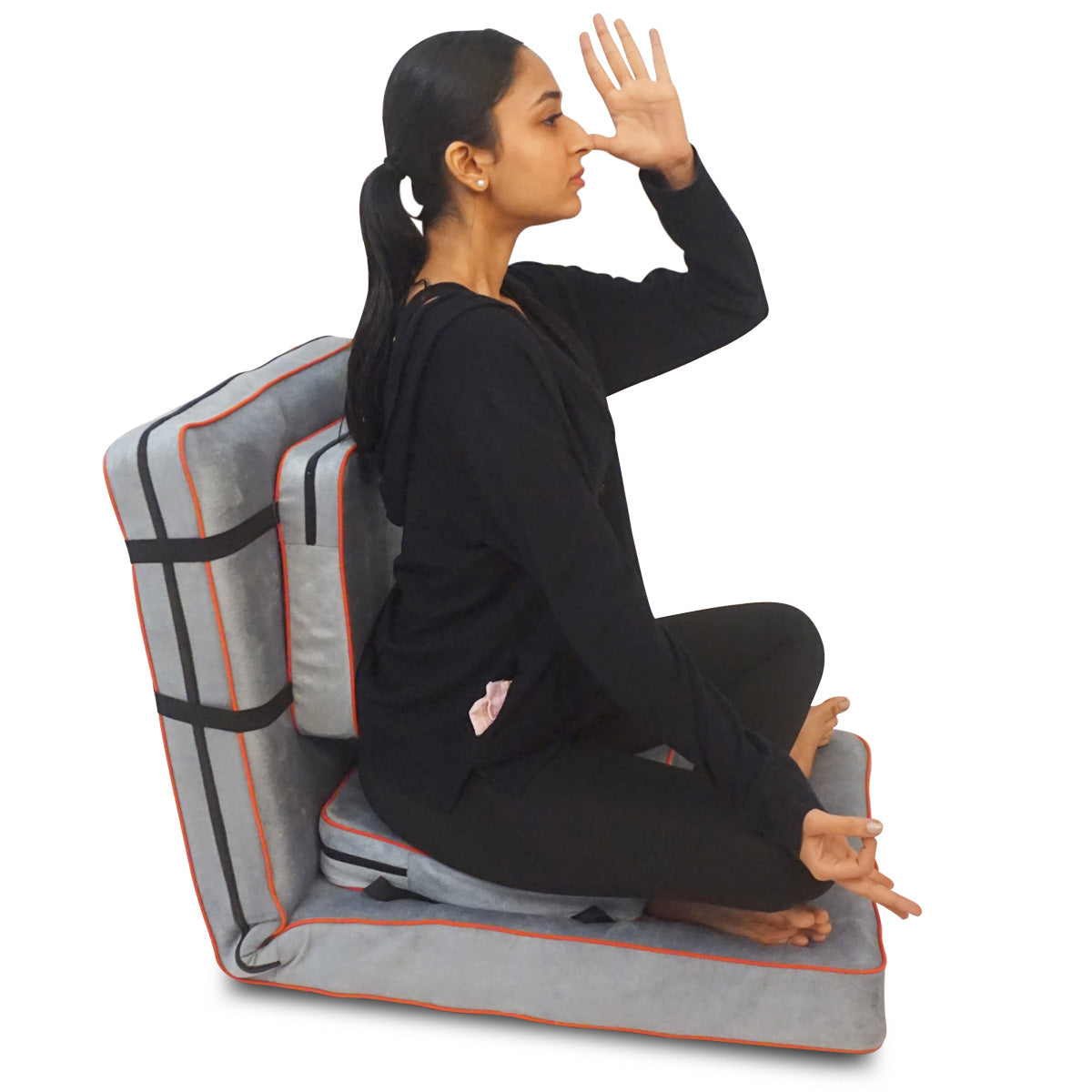 Kawachi Delux 5 Angle Recliner Folding Adjustable Relaxing Buddha Yoga Meditation Chair Backrest Floor Chair i127grey - Image 13