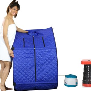 Kawachi Portable Steam Sauna Bath Panchkarma Swedan Machine for Health and Beauty Spa at Home With Stool KC10-Blue