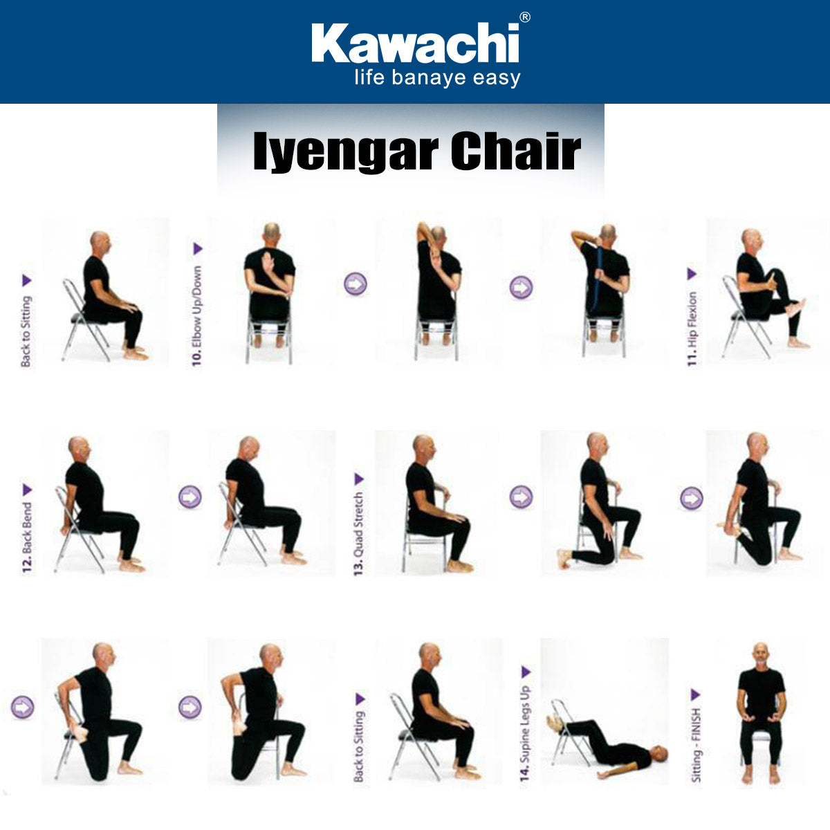 Kawachi Yoga Meditation Iyengar Backless Chair Above 5 kg Weight- i95-Big - Image 13