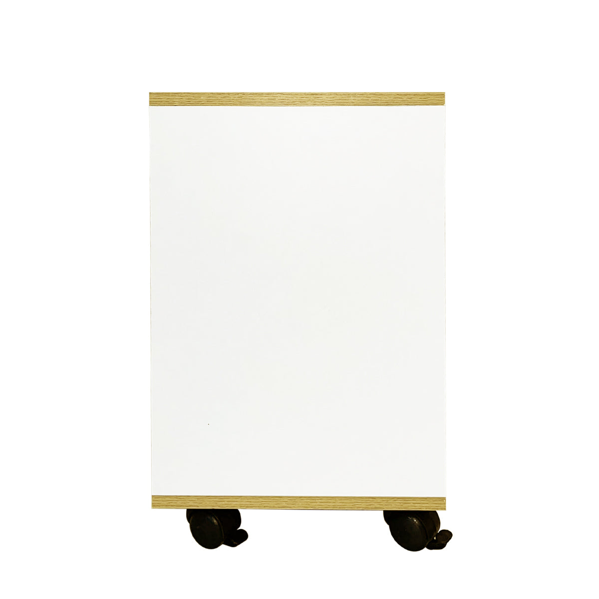 Kawachi Side Table with Storage Shelves, Sofa Couch Coffee End Table Bedside Table Laptop Desk with Wheels KW100-Beige - Image 6