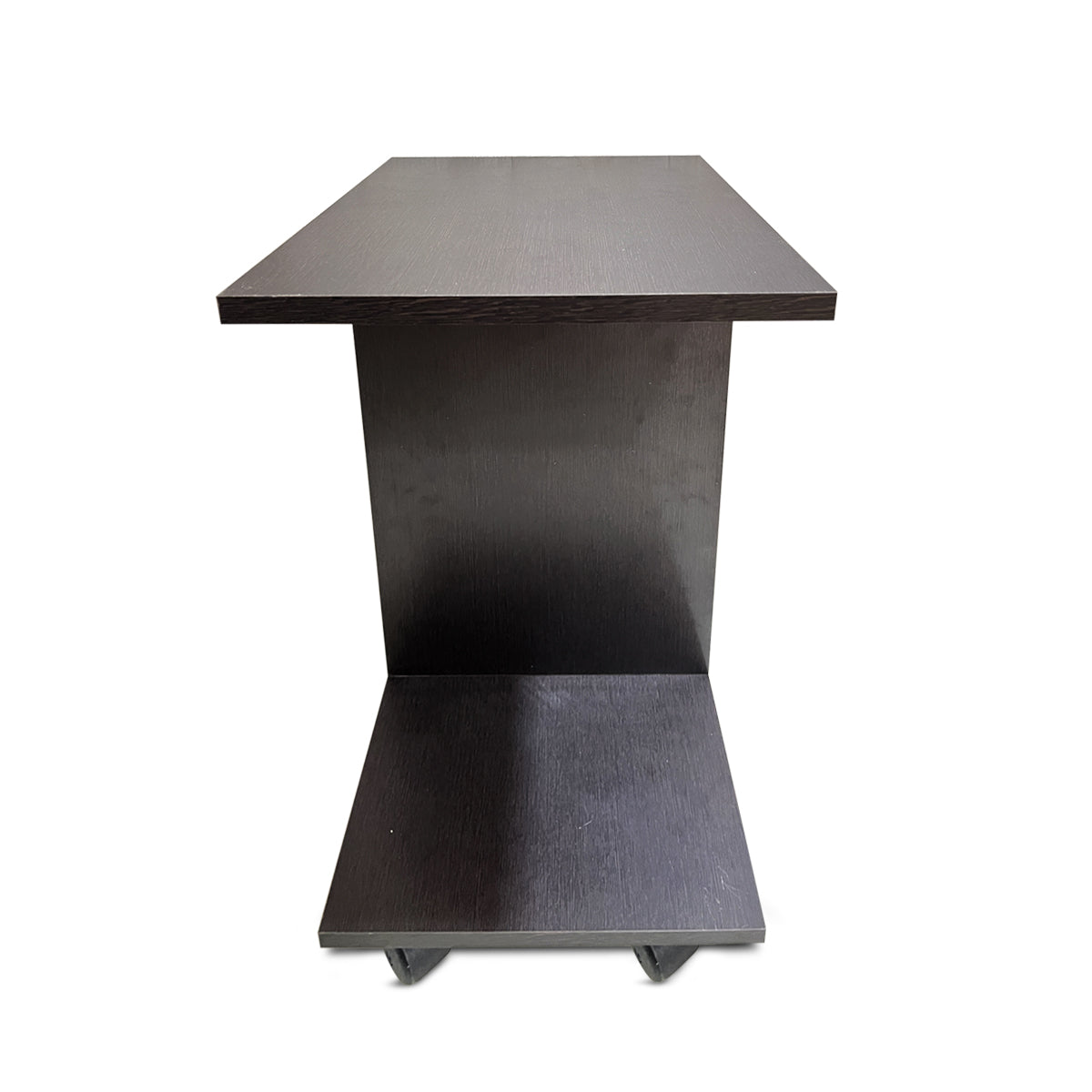 Kawachi Side Table with Storage Shelves, Sofa Couch Coffee End Table Bedside Table Laptop Desk with Wheels KW100-Wenge Black - Image 6