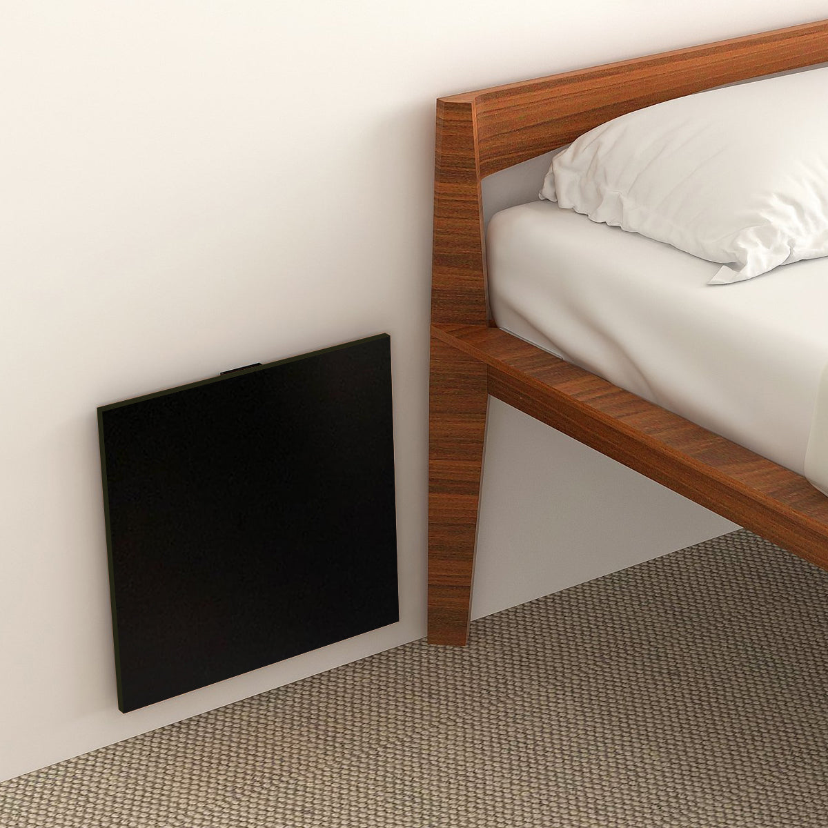Kawachi Engineered Wood Wall Mount Bed Side Table, Folding Bedside Table, Mini Laptop Table for Home Living Room Study Room Brown - Image 5