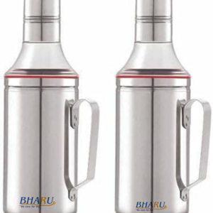 Bharu Stainless Steel Oil Dispenser with Nozzle 1 Litre (Pack Of 2)