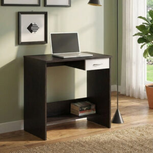 Kawachi Study Table for Students and Adults | Computer Desk with Storage Shelf | Laptop Table, Writing Desk, Home Office Workstation, Engineered Wood Computer Table for Work From Home, Study Room & Desktop Setup (KW141-Wenge Black-WD)