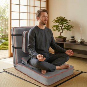 Kawachi Delux 5 Angle Recliner Folding Adjustable Relaxing Buddha Yoga Meditation Chair Backrest Floor Chair i127grey