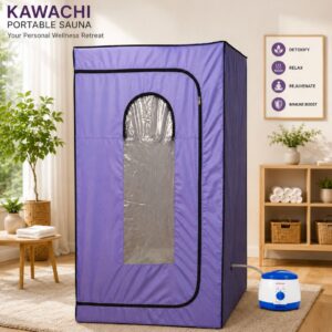 Kawachi Portable Steam Sauna Bath for Home Full Body Personal Sauna at Home Spa with 1.5L 750W Steam Generator, 60 Minute Timer i125