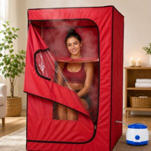 Kawachi Portable Steam Sauna Bath for Home Full Body Personal Sauna at Home Spa with 1.5L 750W Steam Generator, 60 Minute Timer i125