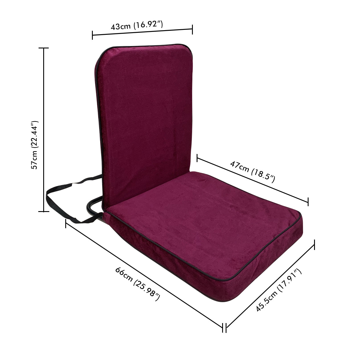 Kawachi Portable Relaxing Meditation Chair Folding Back Support Yoga Chair Study, Reading Floor Chair Pack of 2 - Image 9