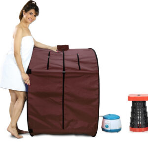 Kawachi Portable Steam Sauna Bath Panchkarma Swedan Machine for Health and Beauty Spa at Home with Stool KC08-Brown